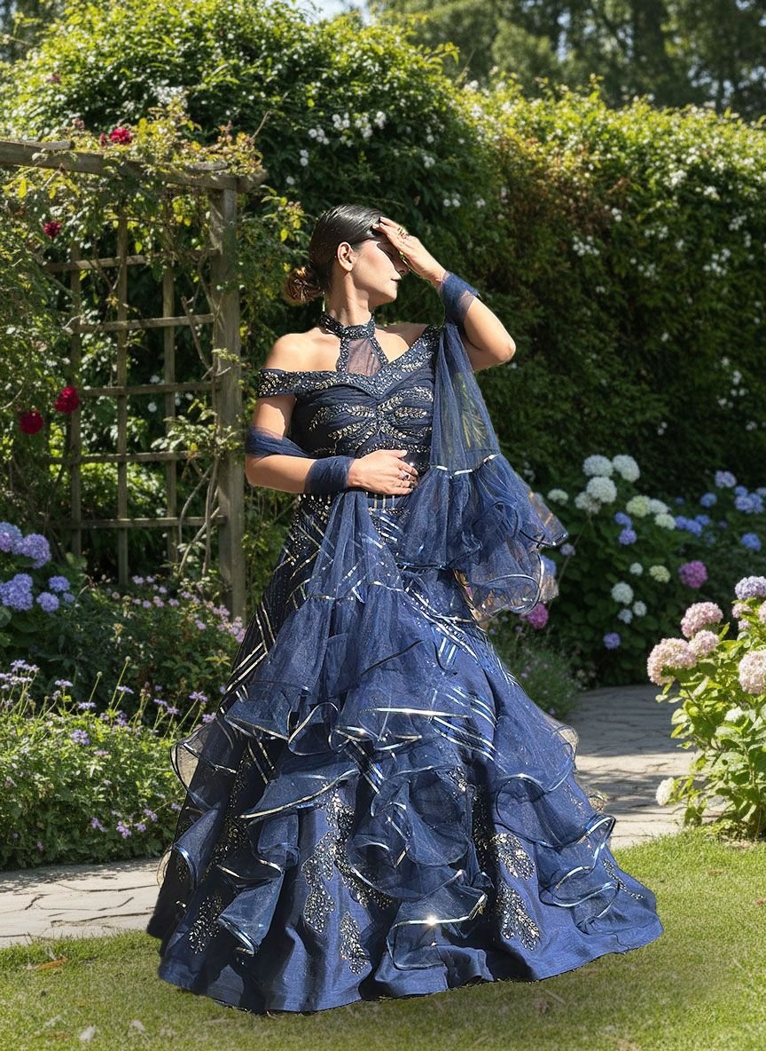 Designer Blue lehenga