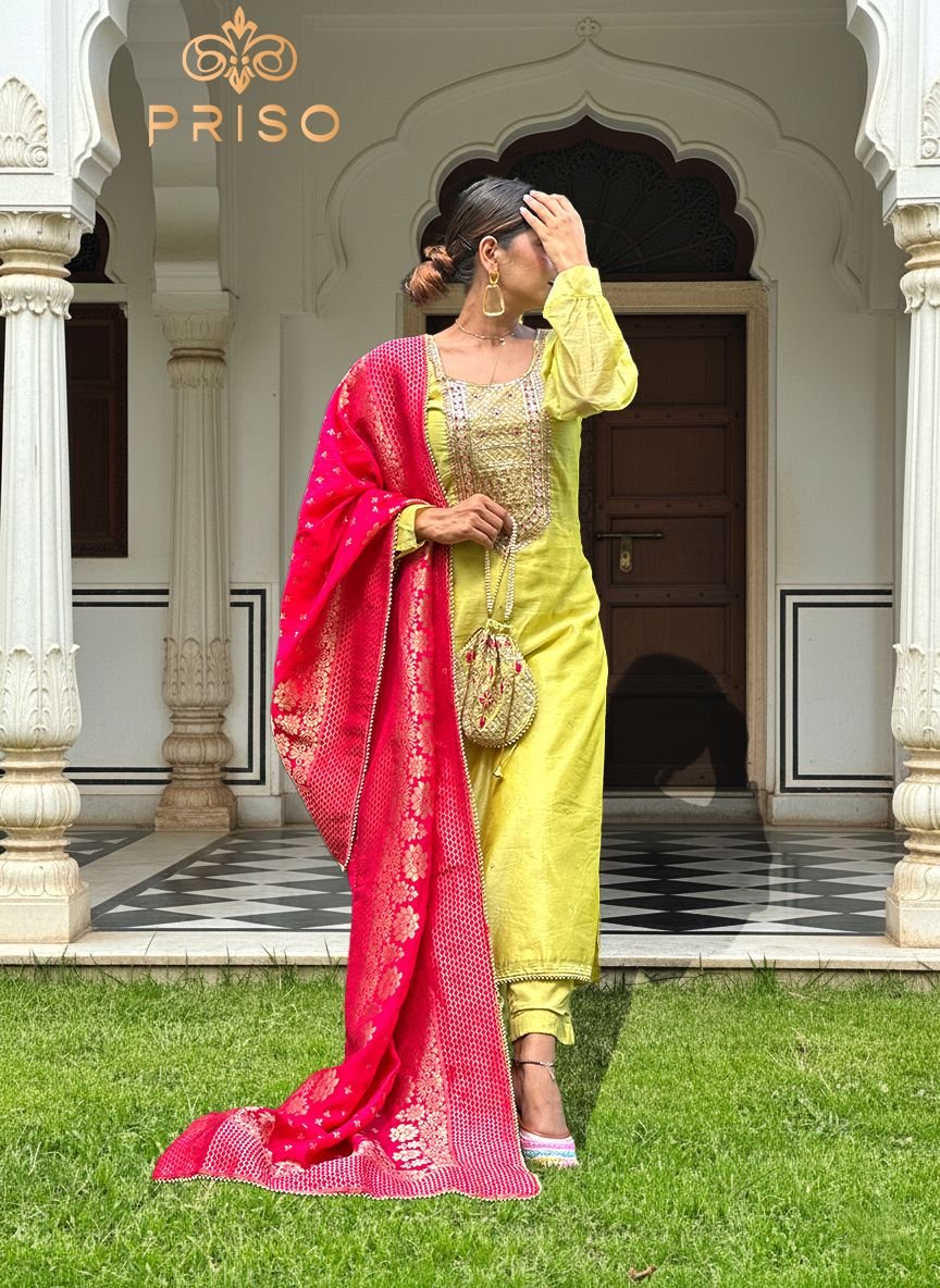 Golden georgette suit