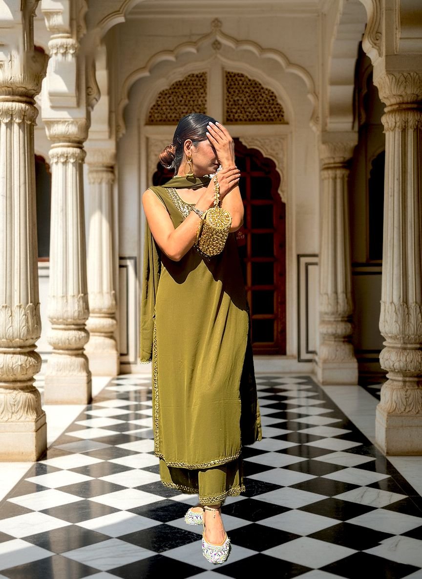 Mehndi georgette suit