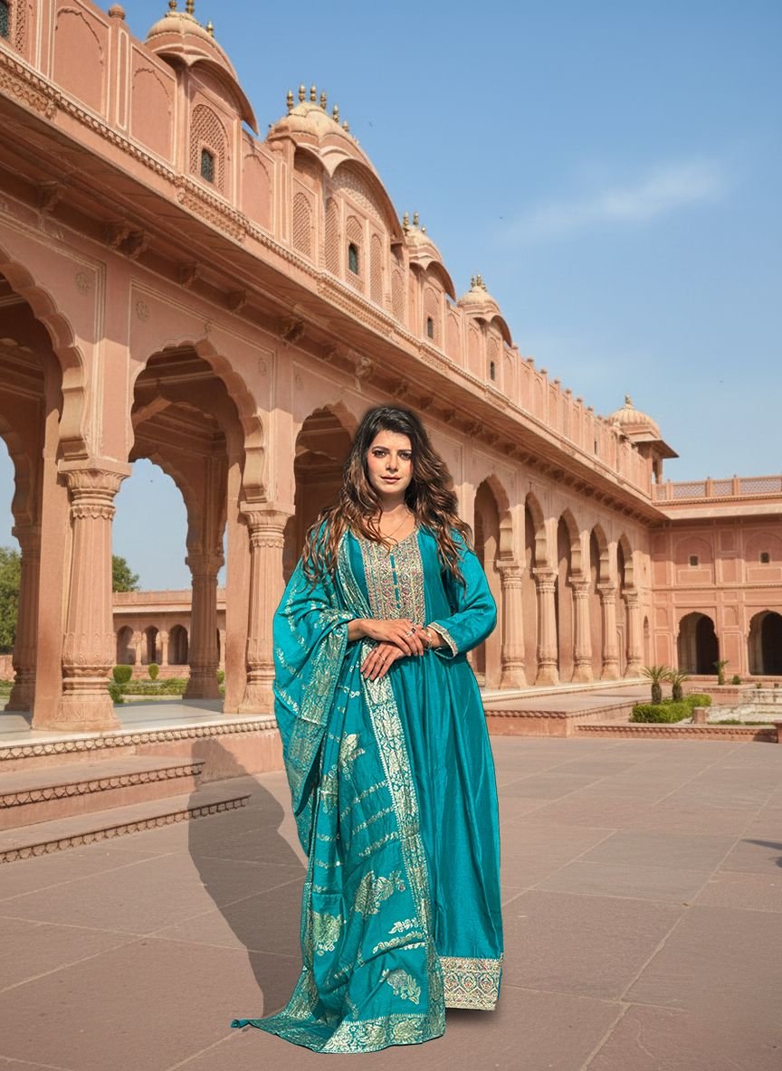 Vibrant Turquoise Anarkali Suit