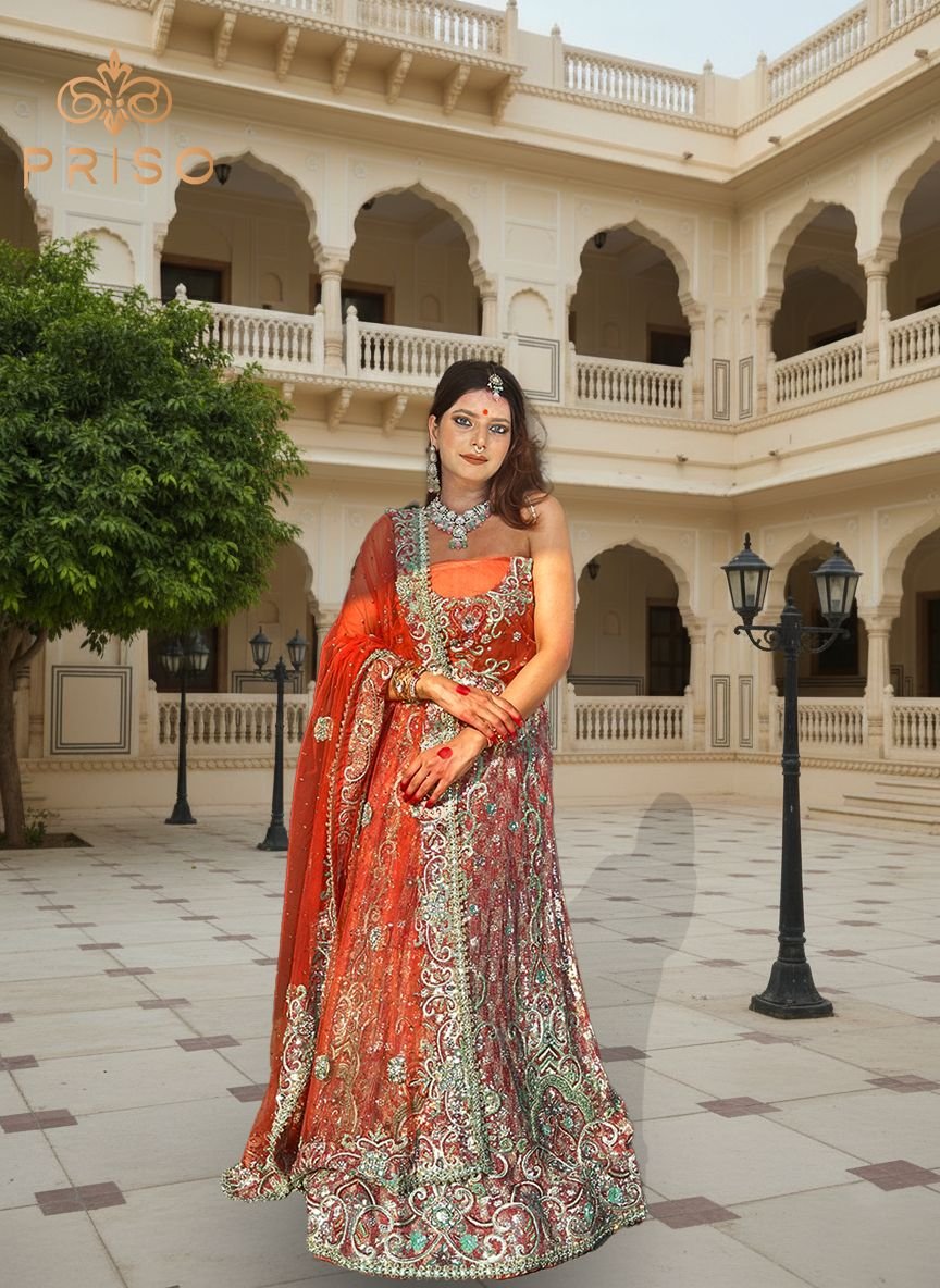 Orange lehenga