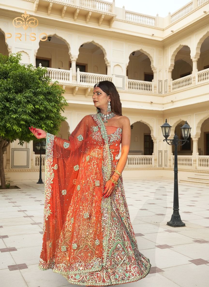 Orange lehenga
